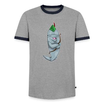 Arc de dauphin - T-shirt contrasté Homme - gris/marine  - Devant - AI Model Female 172 light (172cm) & AI Model Male 178 light (178cm)
