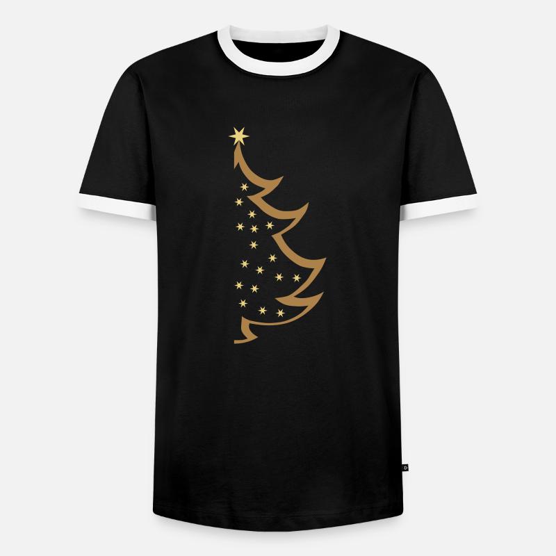 weihnachtsbaum 04 - Männer Kontrast-T-Shirt - Schwarz/Weiß