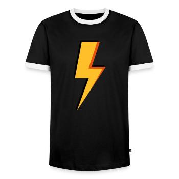 Foudre - électricité - électricité - T-shirt contrasté Homme - noir/blanc - Devant - AI Model Female 172 light (172cm) & AI Model Male 178 light (178cm)
