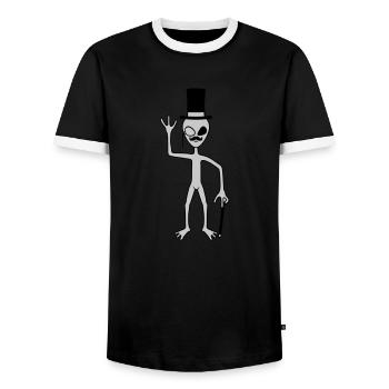 Sir Alien vagues amicales - T-shirt contrasté Homme - noir/blanc - Devant - AI Model Female 172 light (172cm) & AI Model Male 178 light (178cm)