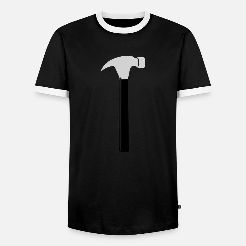 Tool Hammer - Men's Ringer Shirt - black/white