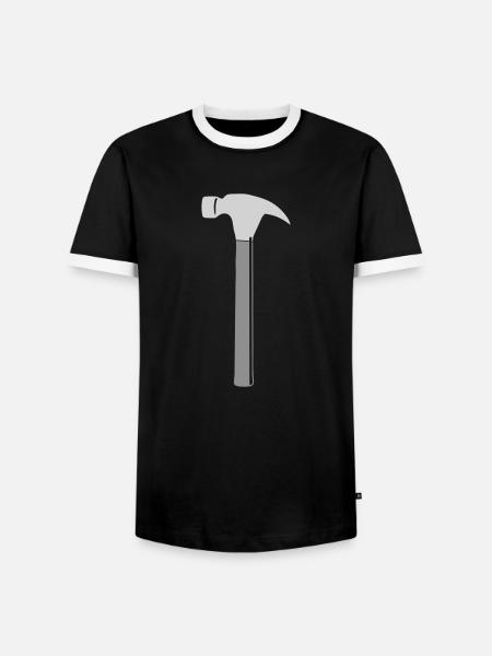 Tool Hammer - Men's Ringer Shirt - black/white