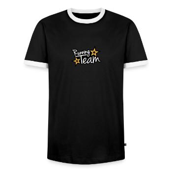 Running Team - T-shirt contrasté Homme - noir/blanc - Devant - AI Model Female 172 light (172cm) & AI Model Male 178 light (178cm)