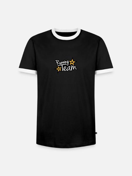 Running Team - Männer Kontrast-T-Shirt - Schwarz/Weiß