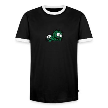 visage de bande dessinée comique drôle de petit te - T-shirt contrasté Homme - noir/blanc - Devant - AI Model Female 172 light (172cm) & AI Model Male 178 light (178cm)