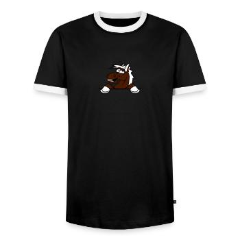 drôle comique mur de cheval de bande dessinée text - T-shirt contrasté Homme - noir/blanc - Devant - AI Model Female 172 light (172cm) & AI Model Male 178 light (178cm)