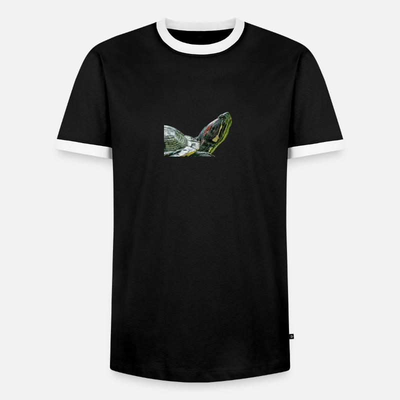 turtle schildkroete - Männer Kontrast-T-Shirt - Schwarz/Weiß