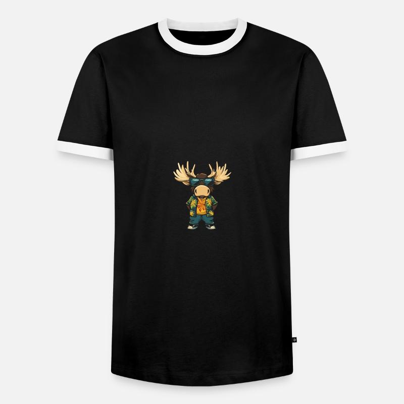 Moose Comic Cool Summer - Men's Ringer Shirt - black/white