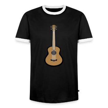 Guitarist Guitar Play Design - Men's Ringer Shirt - black/white - Front - AI Model Female 172 light (172cm) & AI Model Male 178 light (178cm)