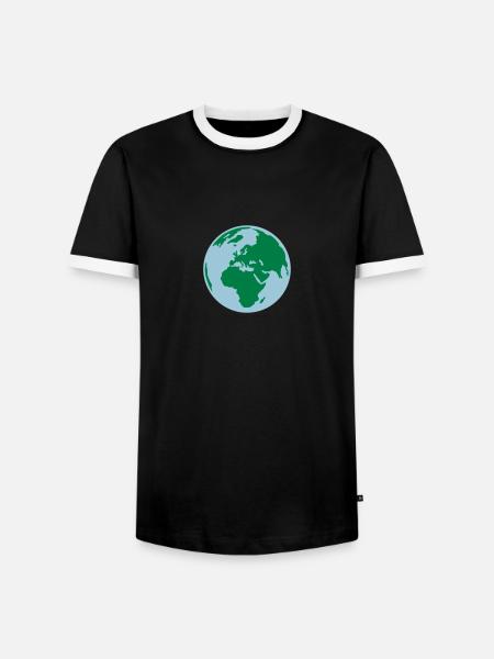Welt - Männer Kontrast-T-Shirt - Schwarz/Weiß