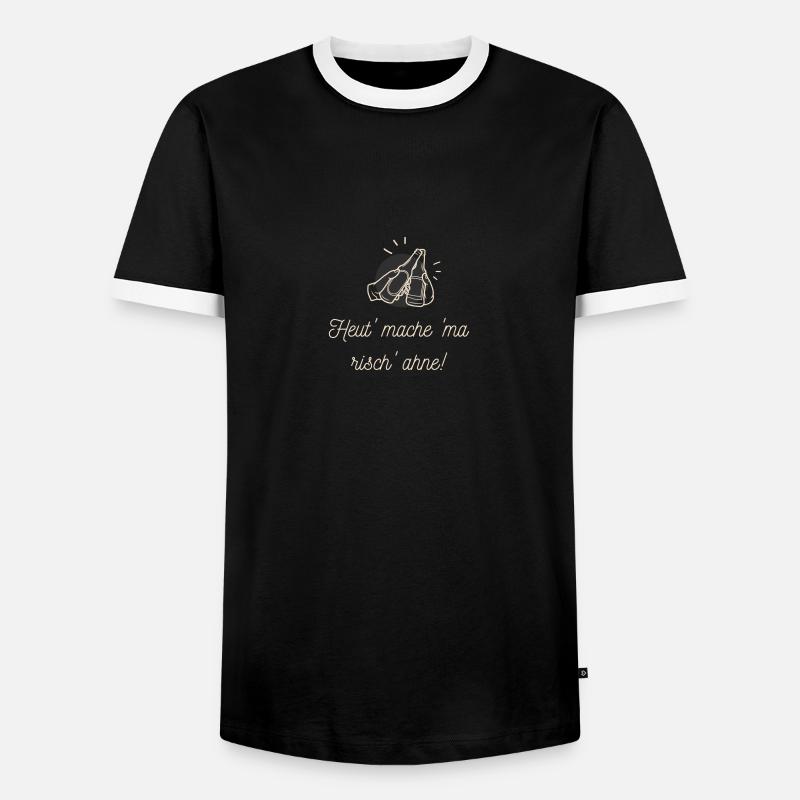 Heut'mache 'ma risch' ahne! - Männer Kontrast-T-Shirt - Schwarz/Weiß