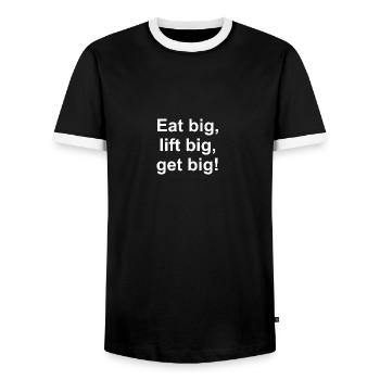 Eat big lift big get big - T-shirt contrasté Homme - noir/blanc - Devant - AI Model Female 172 light (172cm) & AI Model Male 178 light (178cm)