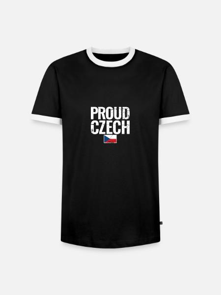 Proud Czech Republic Czech Flag Czech - Men's Ringer Shirt - black/white