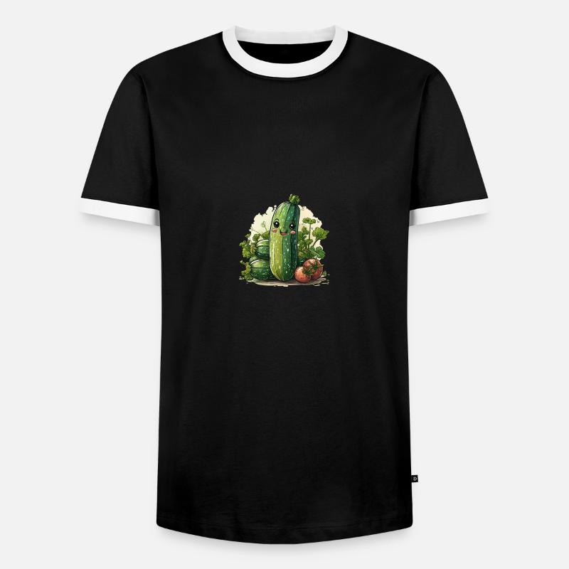 Zucchini comic style - Men's Ringer Shirt - black/white