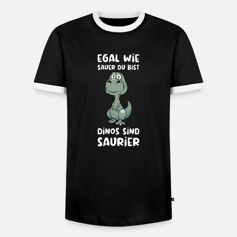 Dino Dinosaurier Trex Urzeit Geschenk - Männer Kontrast-T-Shirt - Schwarz/Weiß