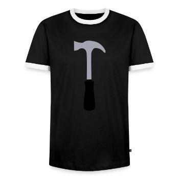 hammer - Männer Kontrast-T-Shirt - Schwarz/Weiß - Vorne - AI Model Female 172 light (172cm) & AI Model Male 178 light (178cm)