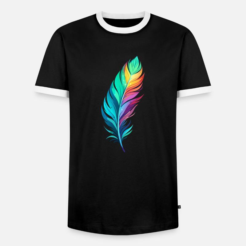 FEATHER - Men's Ringer Shirt - black/white