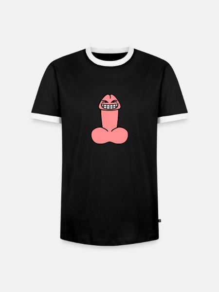 cheeky_penis - Men's Ringer Shirt - black/white