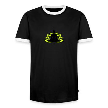 Lotus Buddha - Männer Kontrast-T-Shirt - Schwarz/Weiß - Vorne - AI Model Female 172 light (172cm) & AI Model Male 178 light (178cm)