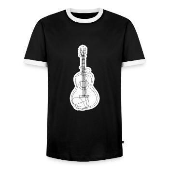 Guitare, guitariste - T-shirt contrasté Homme - noir/blanc - Devant - AI Model Female 172 light (172cm) & AI Model Male 178 light (178cm)