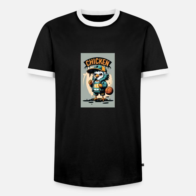 Cool Chicken - Männer Kontrast-T-Shirt - Schwarz/Weiß