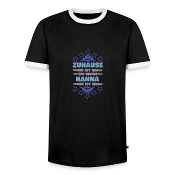 Vorname Hanna - Männer Kontrast-T-Shirt - Schwarz/Weiß - Vorne - AI Model Female 172 light (172cm) & AI Model Male 178 light (178cm)