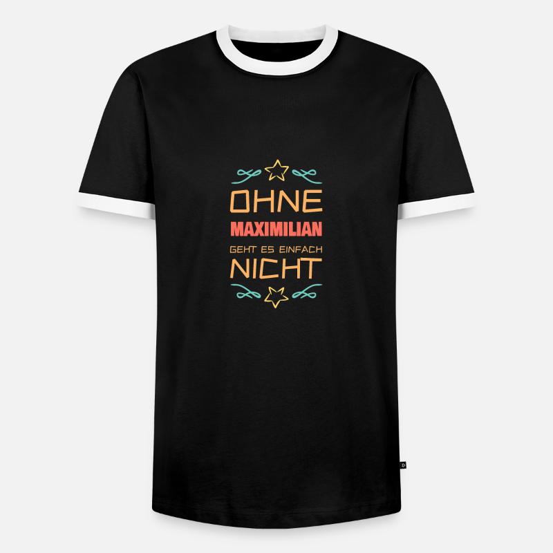 Maximilian als Max - Männer Kontrast-T-Shirt - Schwarz/Weiß