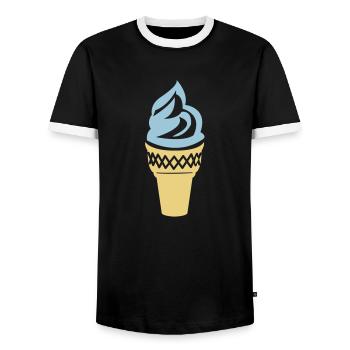 cornet de glace - T-shirt contrasté Homme - noir/blanc - Devant - AI Model Female 172 light (172cm) & AI Model Male 178 light (178cm)