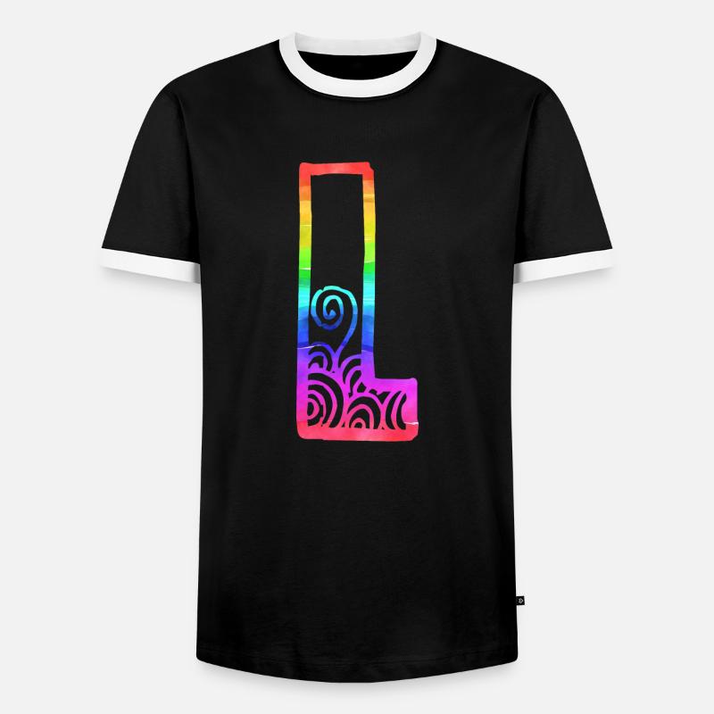 regenbogen l - Männer Kontrast-T-Shirt - Schwarz/Weiß