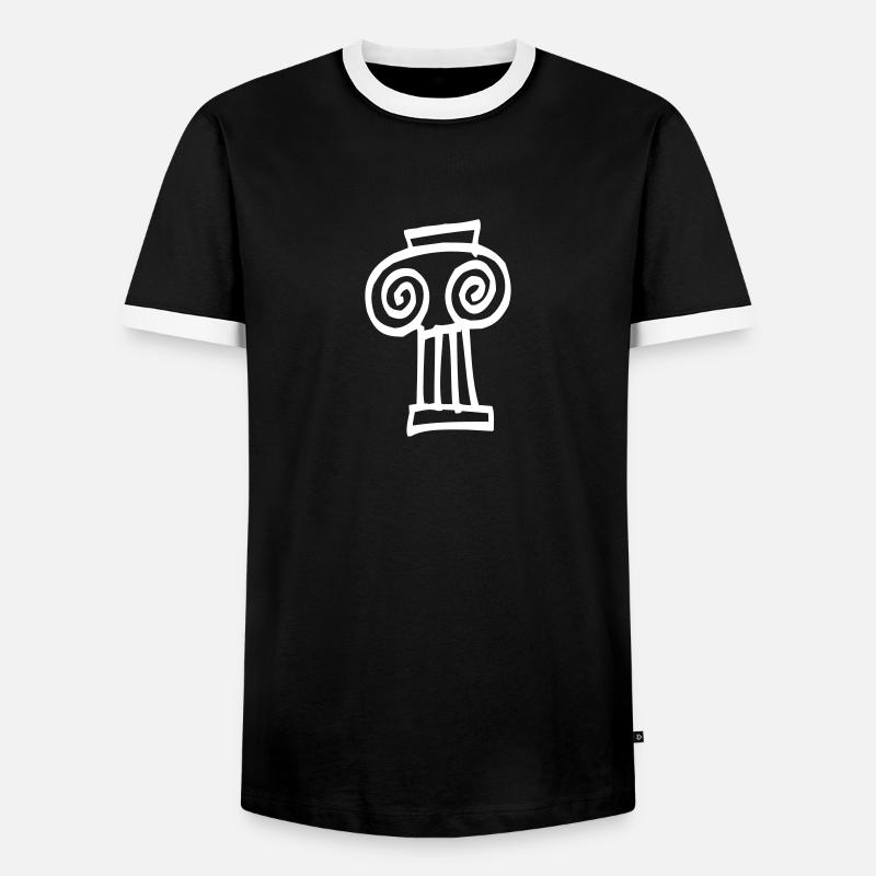 Griechische Säule 2 - Männer Kontrast-T-Shirt - Schwarz/Weiß