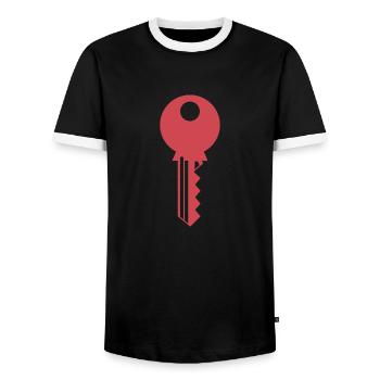clé - T-shirt contrasté Homme - noir/blanc - Devant - AI Model Female 172 light (172cm) & AI Model Male 178 light (178cm)