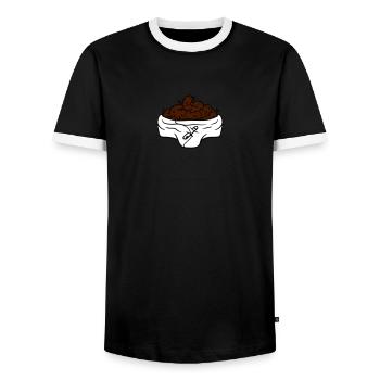 couche bébé, enfant wrap switch kot tas de merde m - T-shirt contrasté Homme - noir/blanc - Devant - AI Model Female 172 light (172cm) & AI Model Male 178 light (178cm)