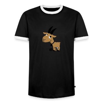 Goat - Men's Ringer Shirt - black/white - Front - AI Model Female 172 light (172cm) & AI Model Male 178 light (178cm)