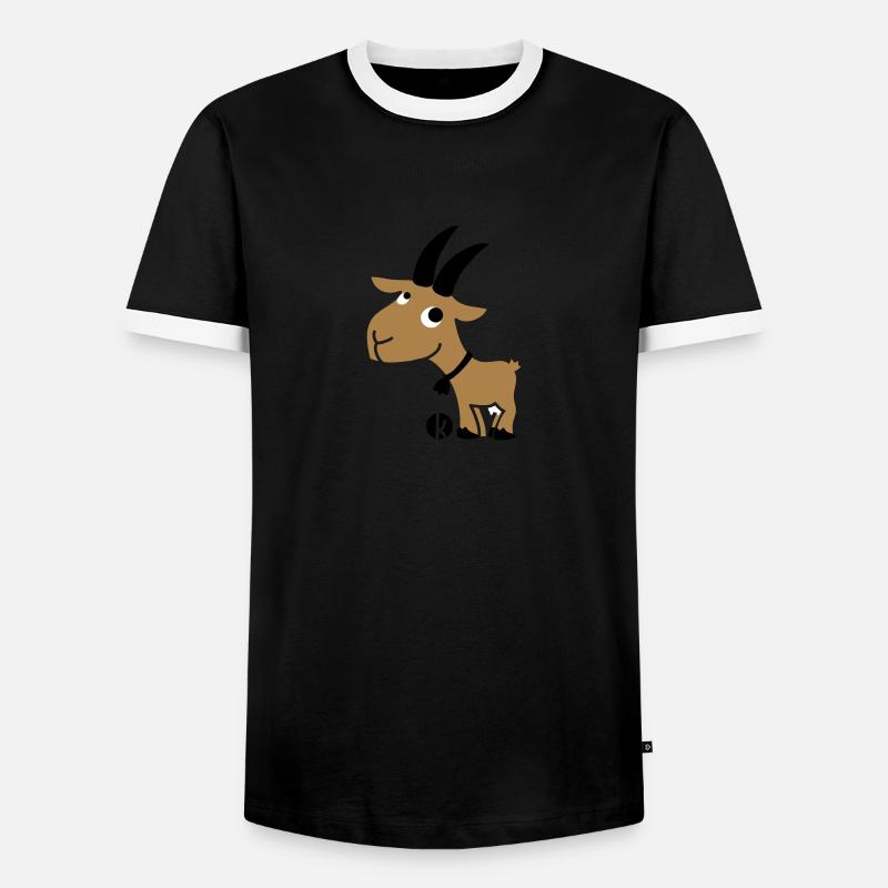Ziege - Männer Kontrast-T-Shirt - Schwarz/Weiß