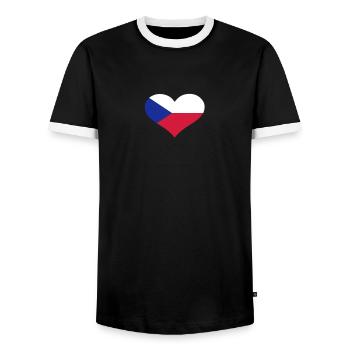Czech Republic - Men's Ringer Shirt - black/white - Front - AI Model Female 172 light (172cm) & AI Model Male 178 light (178cm)