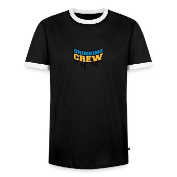 Drinking Crew Graffiti - Männer Kontrast-T-Shirt - Schwarz/Weiß - Vorne - AI Model Female 172 light (172cm) & AI Model Male 178 light (178cm)