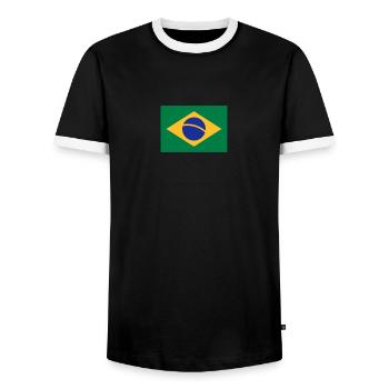 Brasilien - Männer Kontrast-T-Shirt - Schwarz/Weiß - Vorne - AI Model Female 172 light (172cm) & AI Model Male 178 light (178cm)