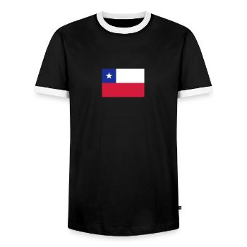 Chile - Männer Kontrast-T-Shirt - Schwarz/Weiß - Vorne - AI Model Female 172 light (172cm) & AI Model Male 178 light (178cm)