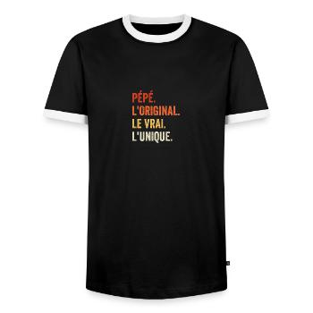 Opa Das Original Das Echte Das Einzigartige Geschenk - Männer Kontrast-T-Shirt - Schwarz/Weiß - Vorne - AI Model Female 172 light (172cm) & AI Model Male 178 light (178cm)