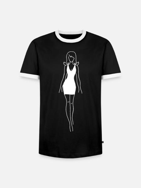 Frau im weißen Kleid - Männer Kontrast-T-Shirt - Schwarz/Weiß