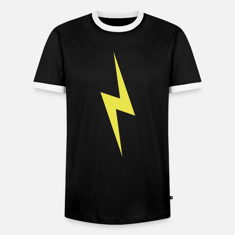 Blitz - Männer Kontrast-T-Shirt - Schwarz/Weiß