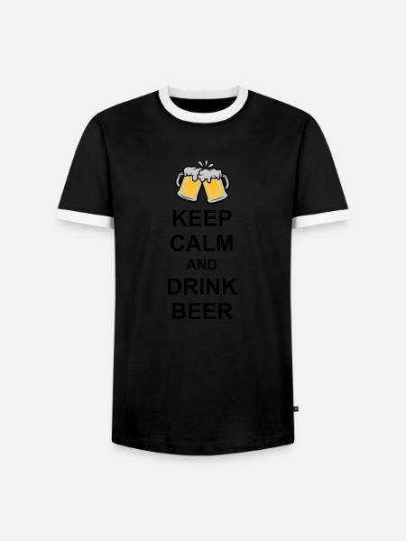 Keep Calm Drink Beer - Men's Ringer Shirt - black/white