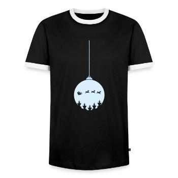 Boule de Noël Noël - T-shirt contrasté Homme - noir/blanc - Devant - AI Model Female 172 light (172cm) & AI Model Male 178 light (178cm)