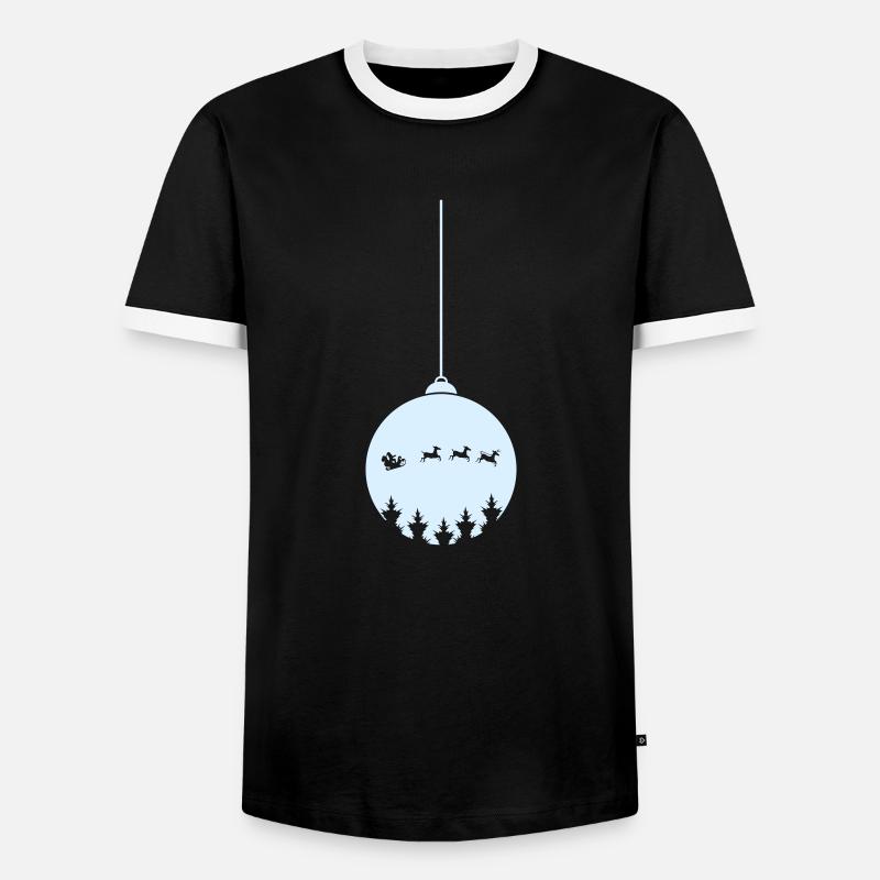 Weihnachtskugel Christmas - Männer Kontrast-T-Shirt - Schwarz/Weiß