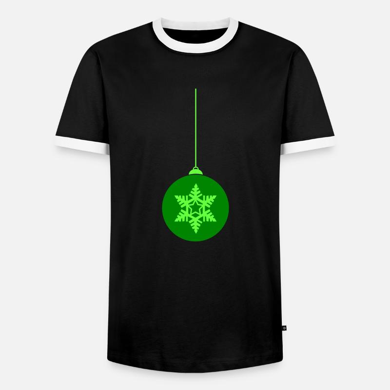 weihnachtskugel stern - Männer Kontrast-T-Shirt - Schwarz/Weiß