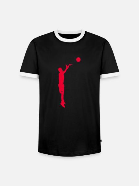 Basketball players - Men's Ringer Shirt - black/white