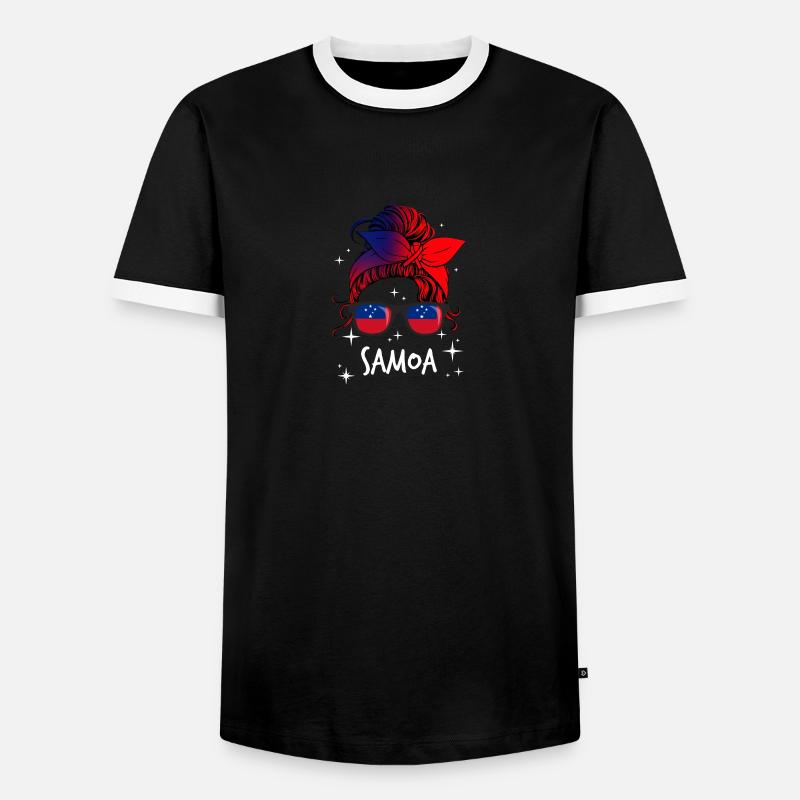 Samoa - Männer Kontrast-T-Shirt - Schwarz/Weiß