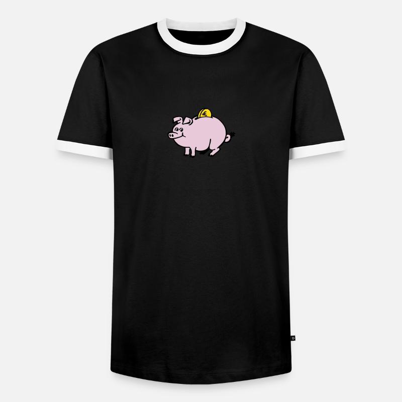 Sparbüchse - Männer Kontrast-T-Shirt - Schwarz/Weiß