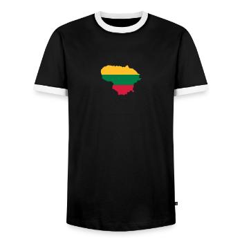 Lithuania - Men's Ringer Shirt - black/white - Front - AI Model Female 172 light (172cm) & AI Model Male 178 light (178cm)