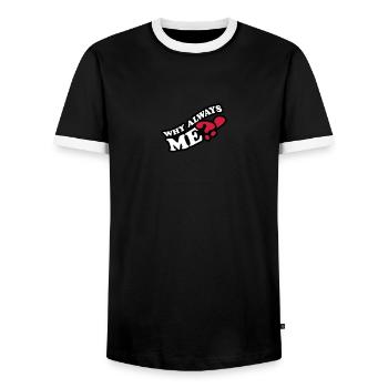 Why Always Me - T-shirt contrasté Homme - noir/blanc - Devant - AI Model Female 172 light (172cm) & AI Model Male 178 light (178cm)